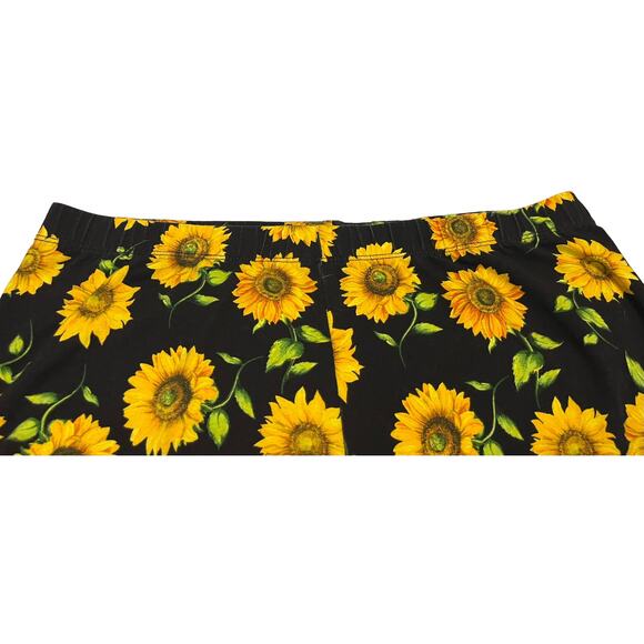NO BO MID-RISE YOGA ANKLE LEGGINGS WOMENS, XXL(19)-BLACK & YELLOW SUNFLOWERS - Picture 2 of 9